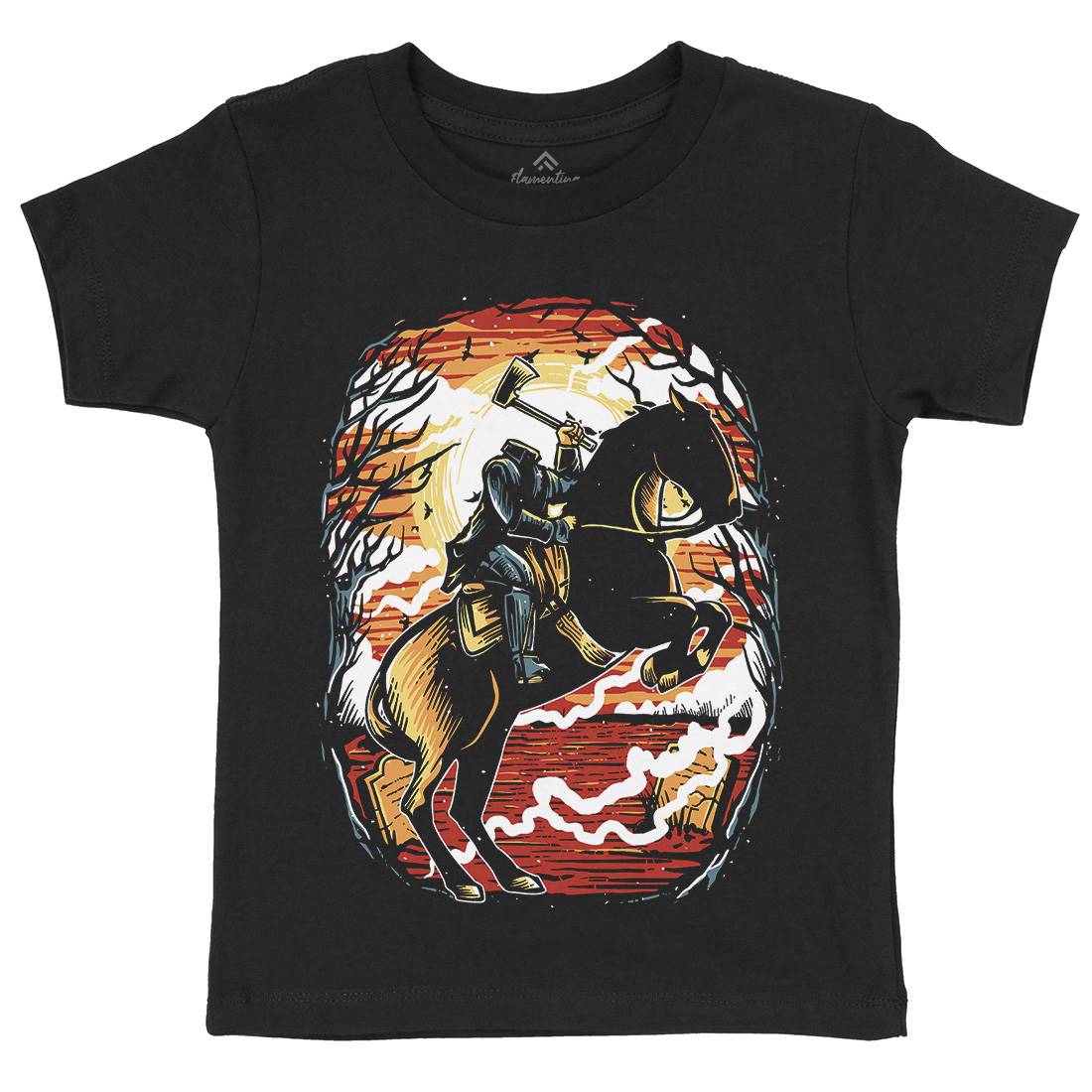 Headless Horseman Kids Crew Neck T-Shirt Horror A543