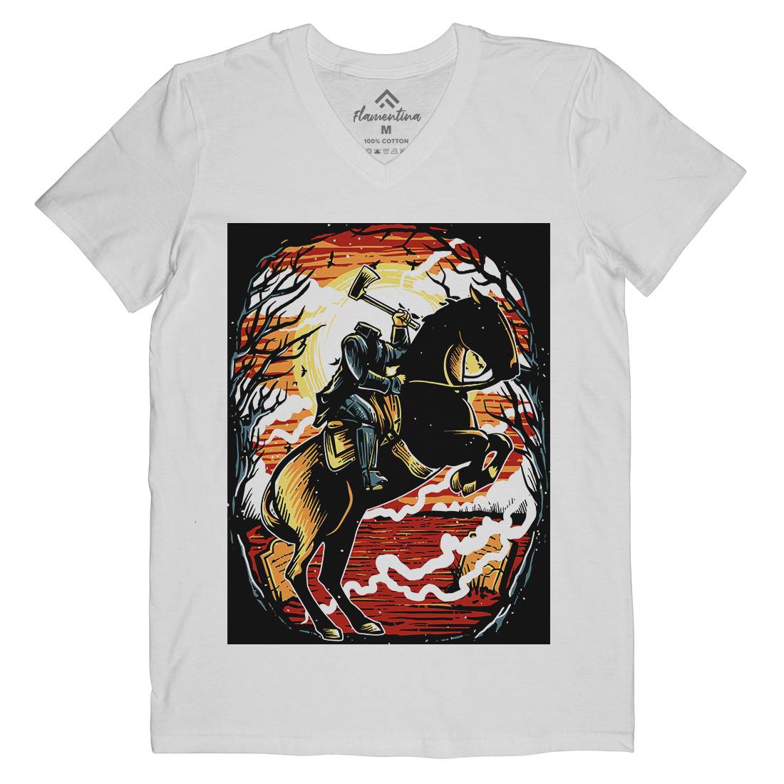 Headless Horseman Mens V-Neck T-Shirt Horror A543