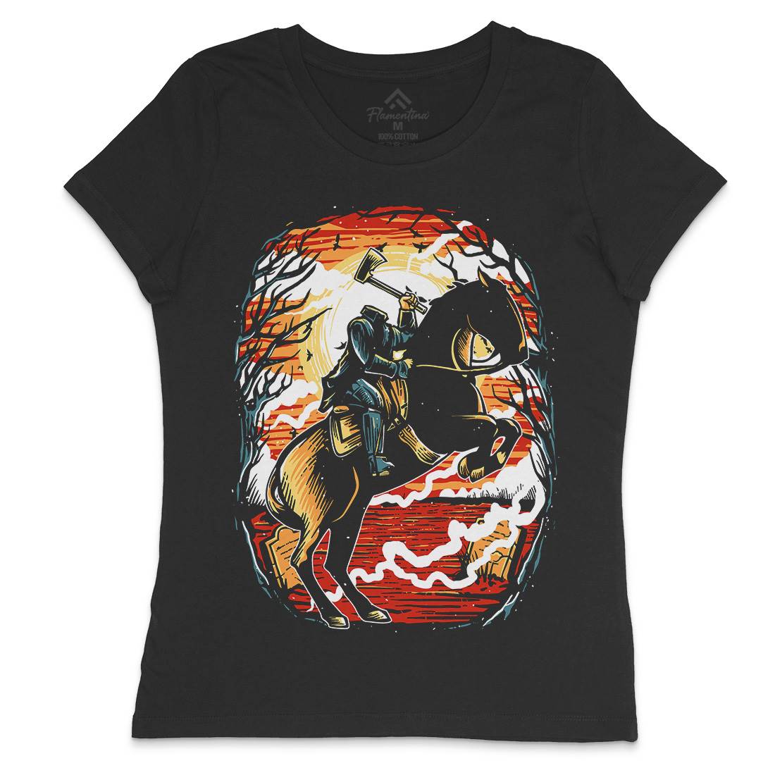 Headless Horseman Womens Crew Neck T-Shirt Horror A543