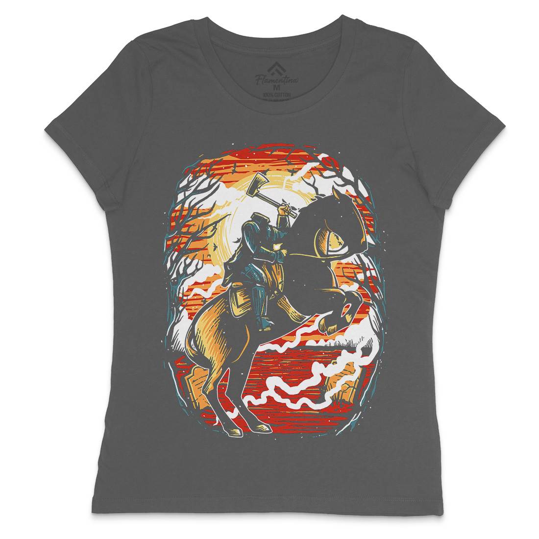 Headless Horseman Womens Crew Neck T-Shirt Horror A543
