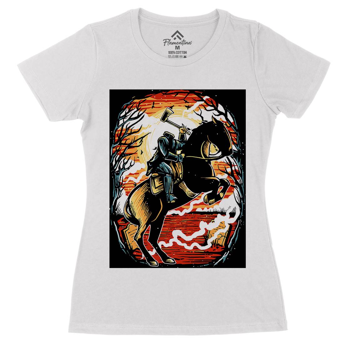 Headless Horseman Womens Organic Crew Neck T-Shirt Horror A543