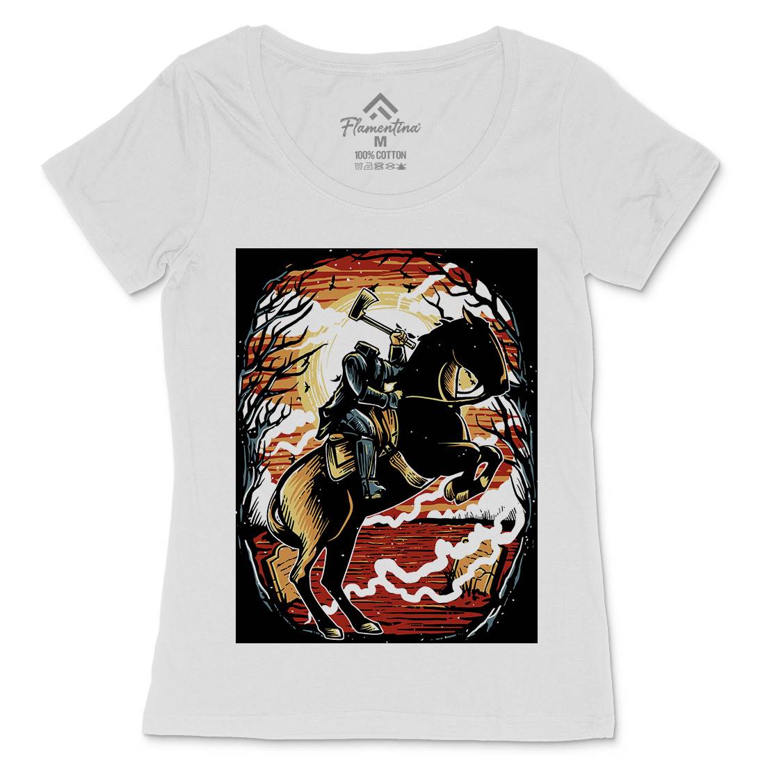 Headless Horseman Womens Scoop Neck T-Shirt Horror A543