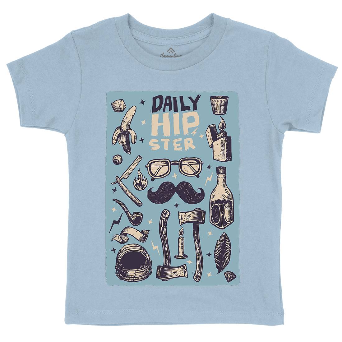 Daily Hipster Kids Crew Neck T-Shirt Barber A544