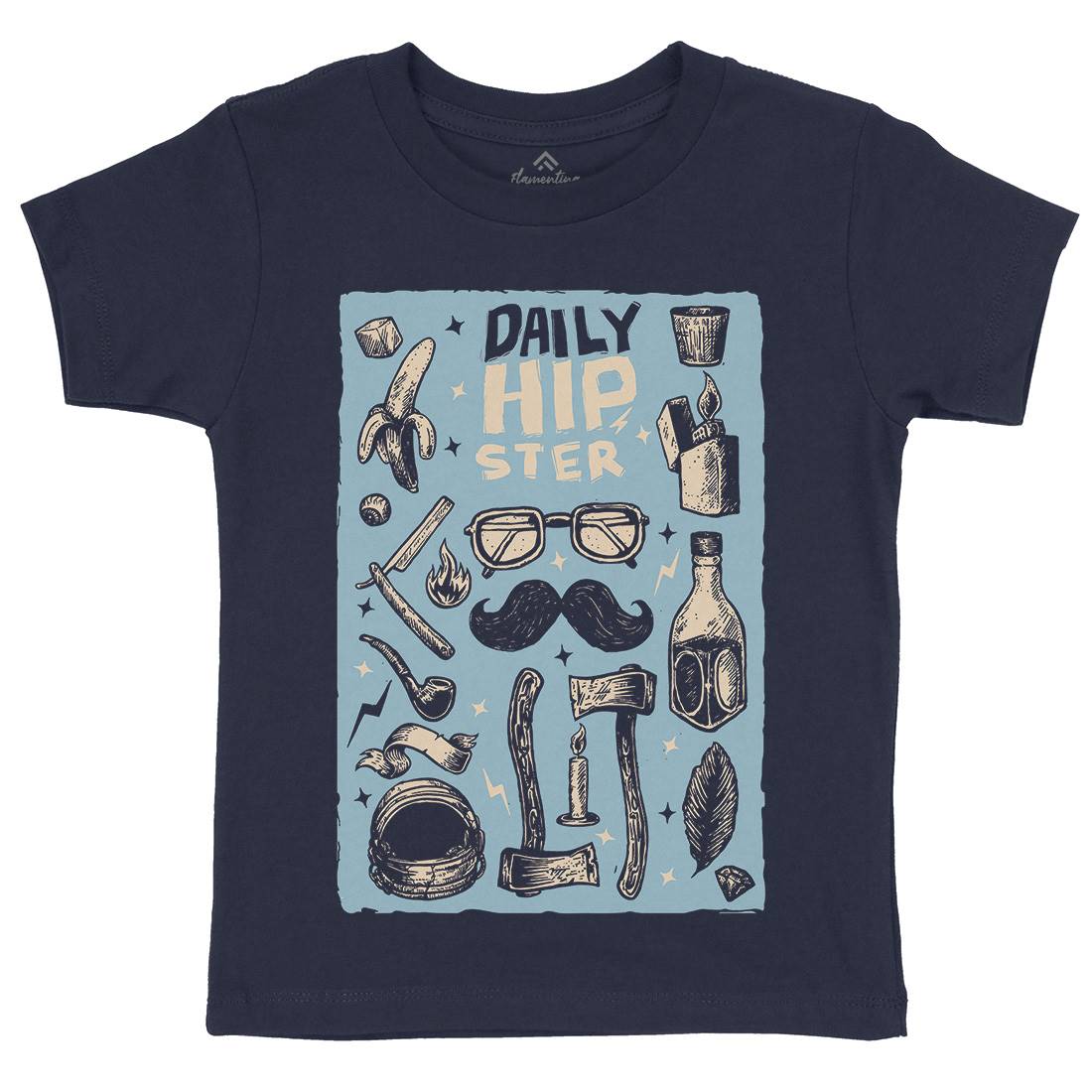Daily Hipster Kids Crew Neck T-Shirt Barber A544