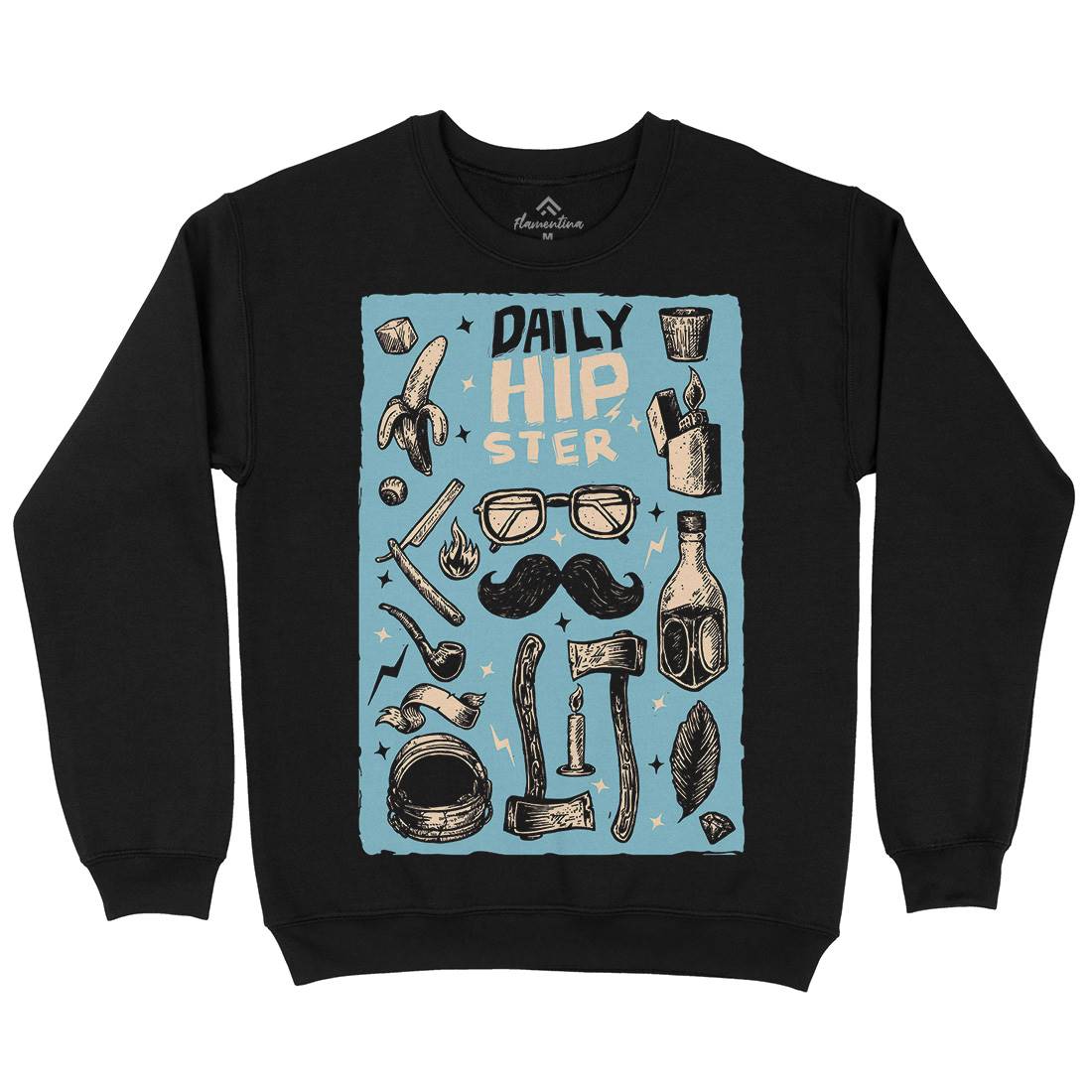 Daily Hipster Mens Crew Neck Sweatshirt Barber A544