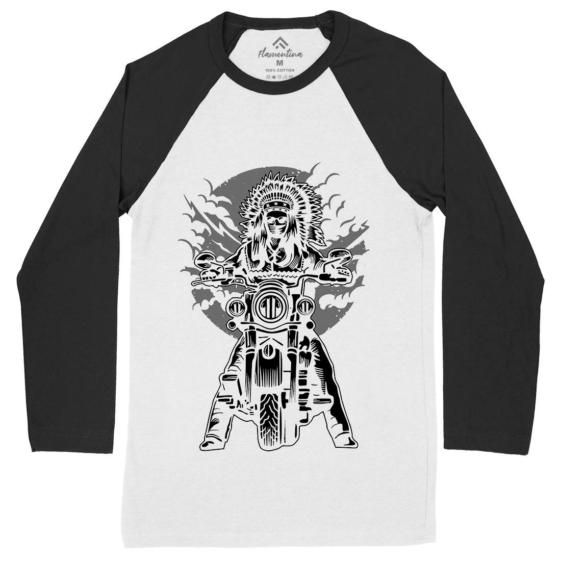 Indian Chief Mens Long Sleeve Baseball T-Shirt Motorcycles A545
