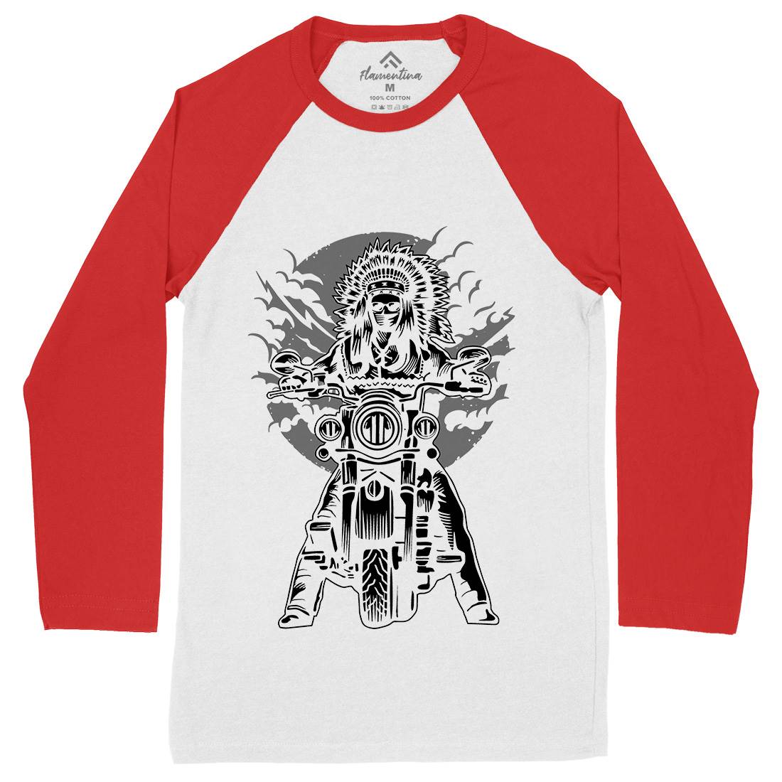 Indian Chief Mens Long Sleeve Baseball T-Shirt Motorcycles A545