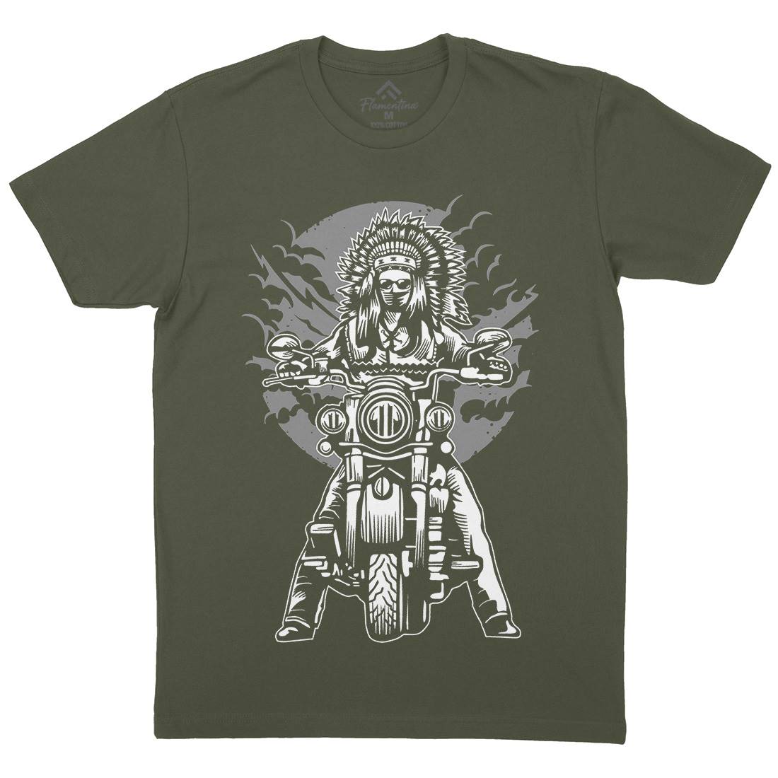 Indian Chief Mens Organic Crew Neck T-Shirt Motorcycles A545