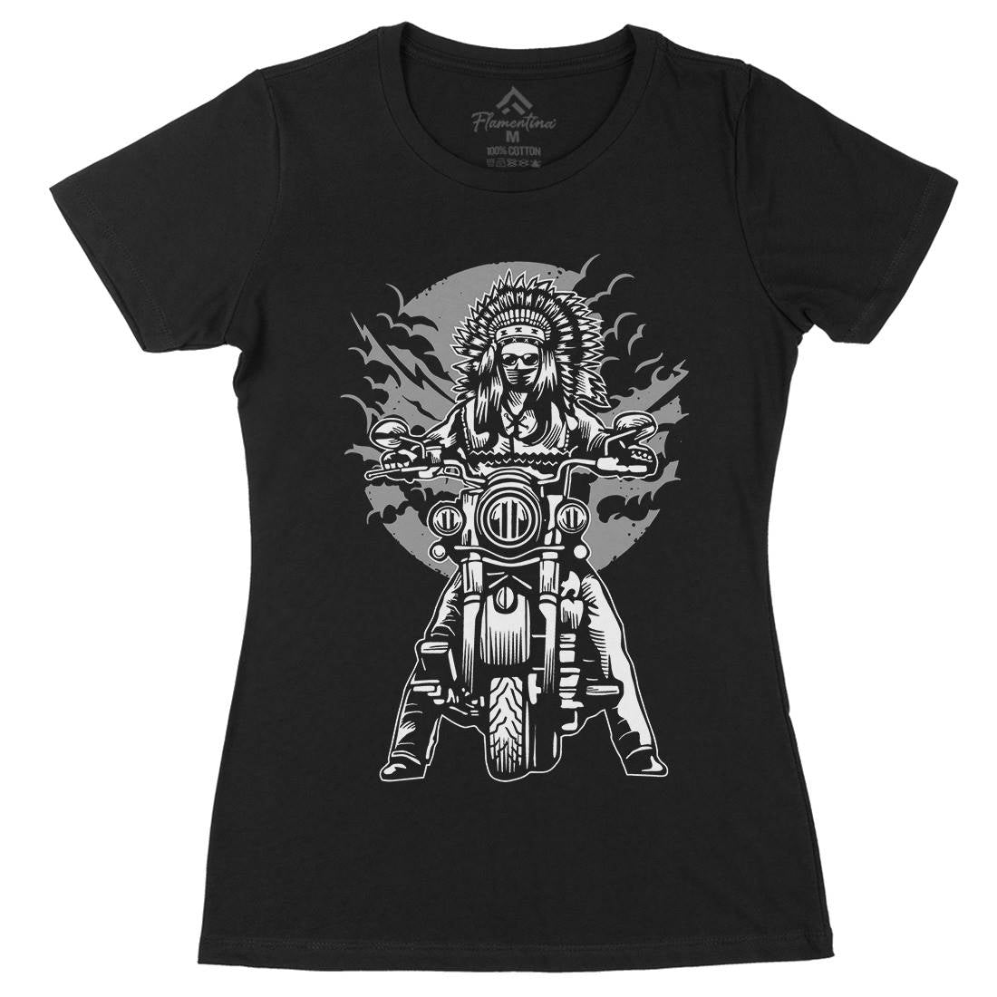 Indian Chief Womens Organic Crew Neck T-Shirt Motorcycles A545