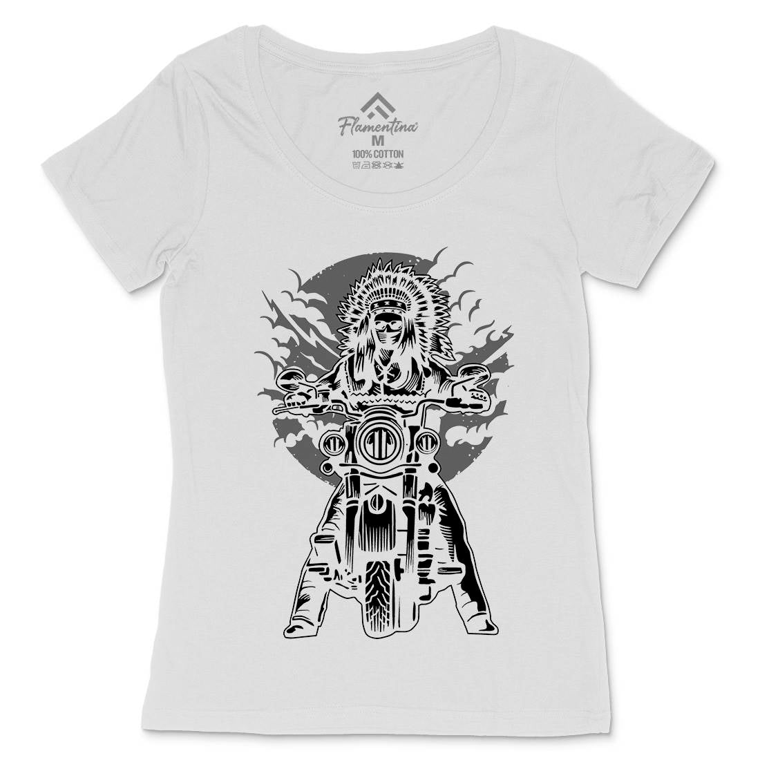 Indian Chief Womens Scoop Neck T-Shirt Motorcycles A545