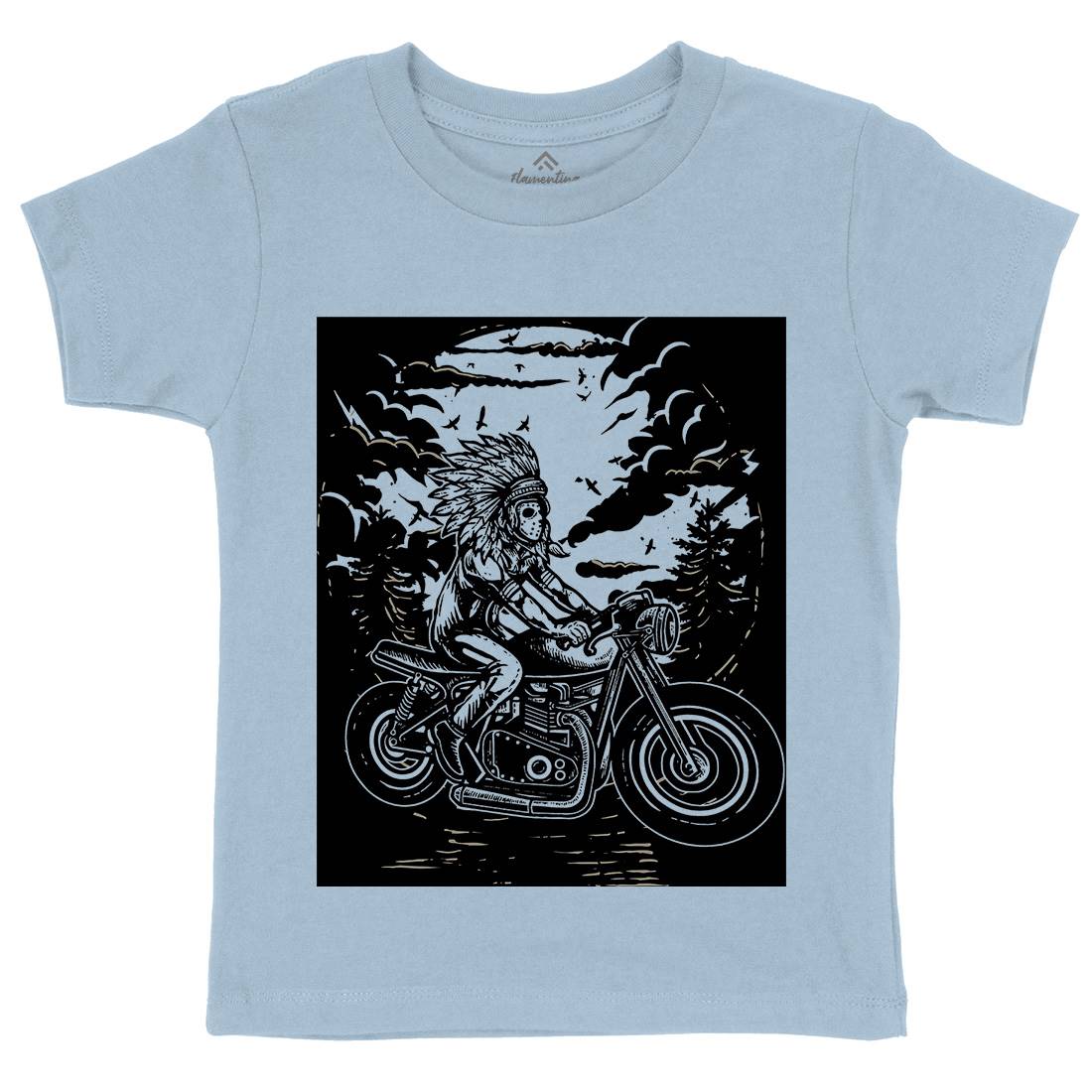 Indian Chief Rider Kids Organic Crew Neck T-Shirt Motorcycles A546