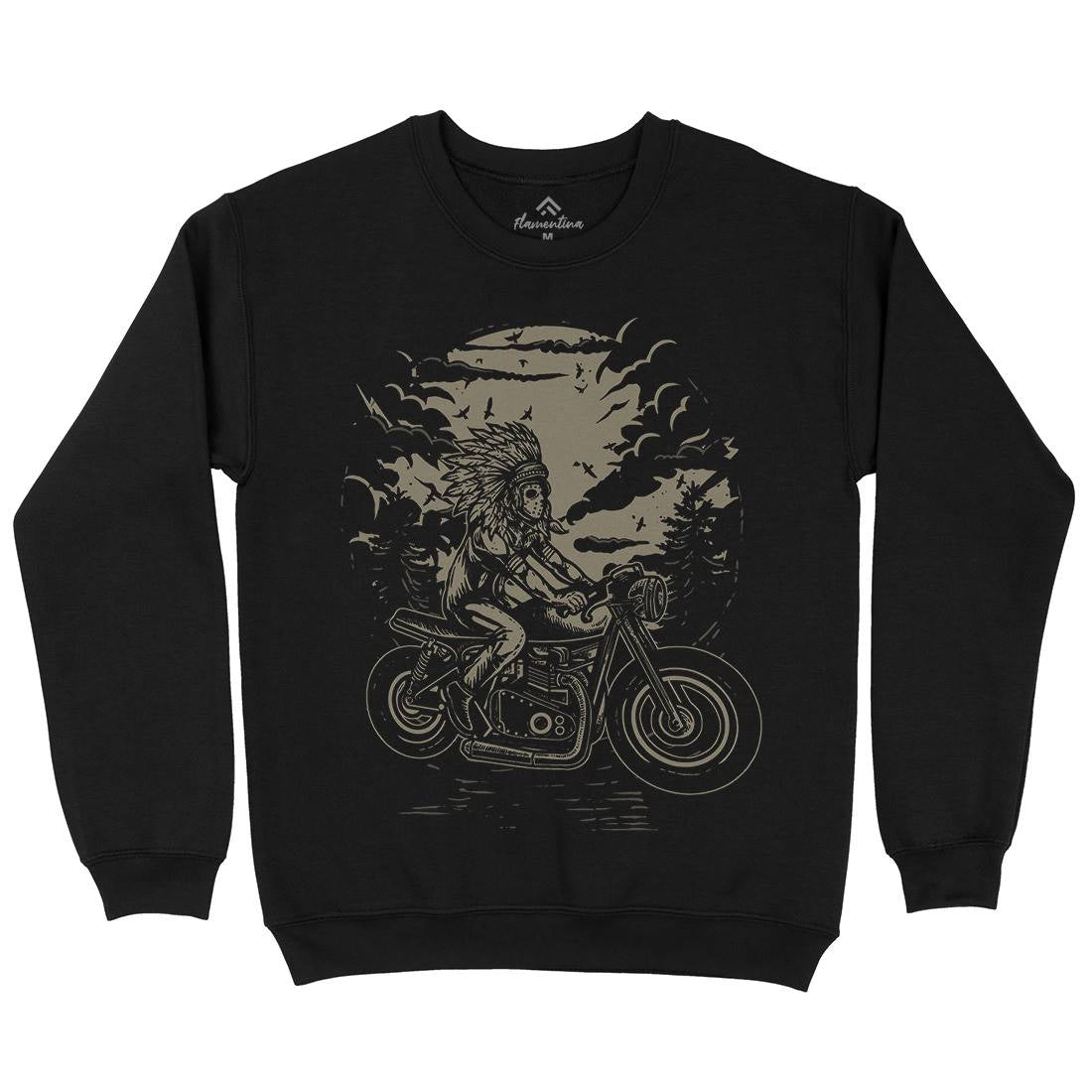 Indian Chief Rider Mens Crew Neck Sweatshirt Motorcycles A546