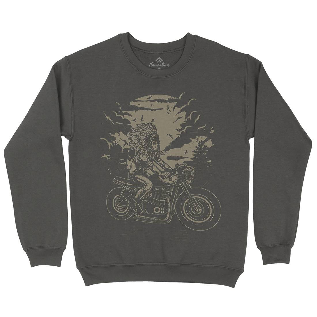 Indian Chief Rider Mens Crew Neck Sweatshirt Motorcycles A546