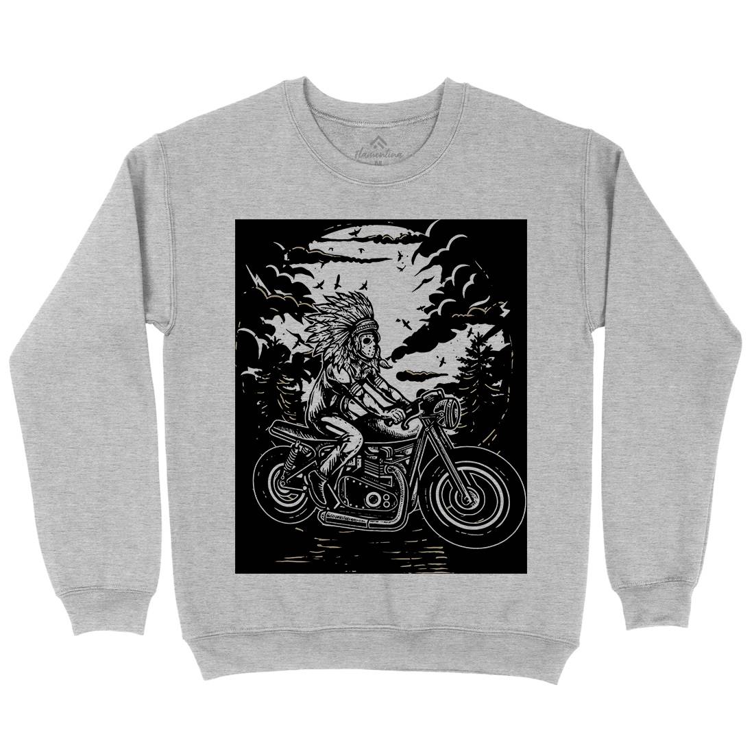 Indian Chief Rider Mens Crew Neck Sweatshirt Motorcycles A546