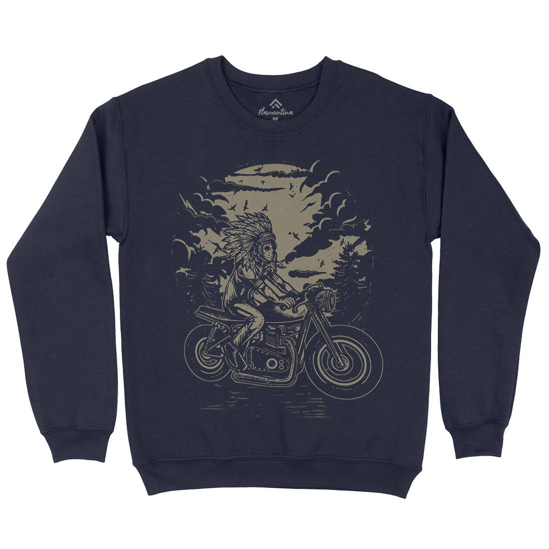 Indian Chief Rider Mens Crew Neck Sweatshirt Motorcycles A546