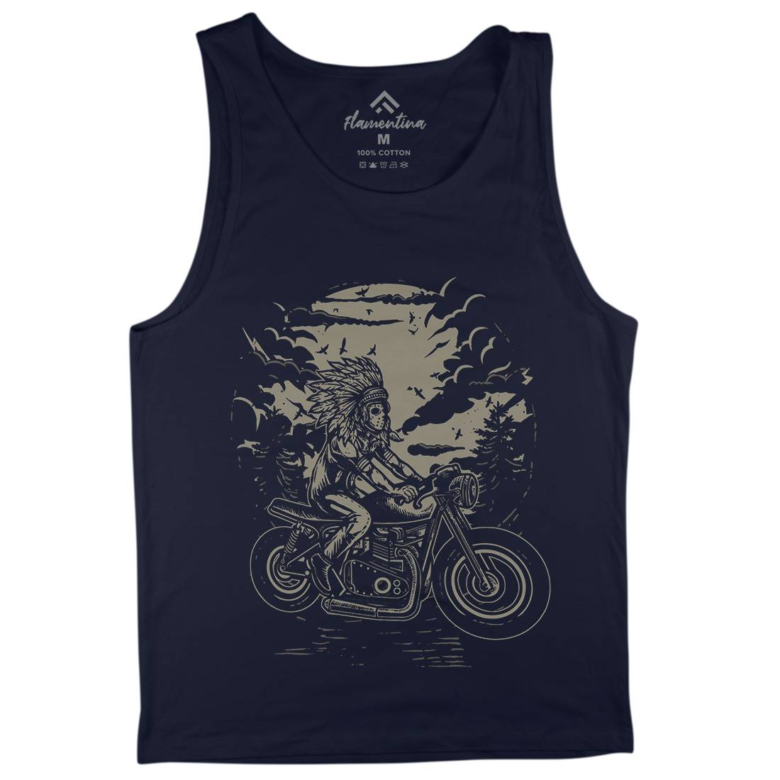 Indian Chief Rider Mens Tank Top Vest Motorcycles A546