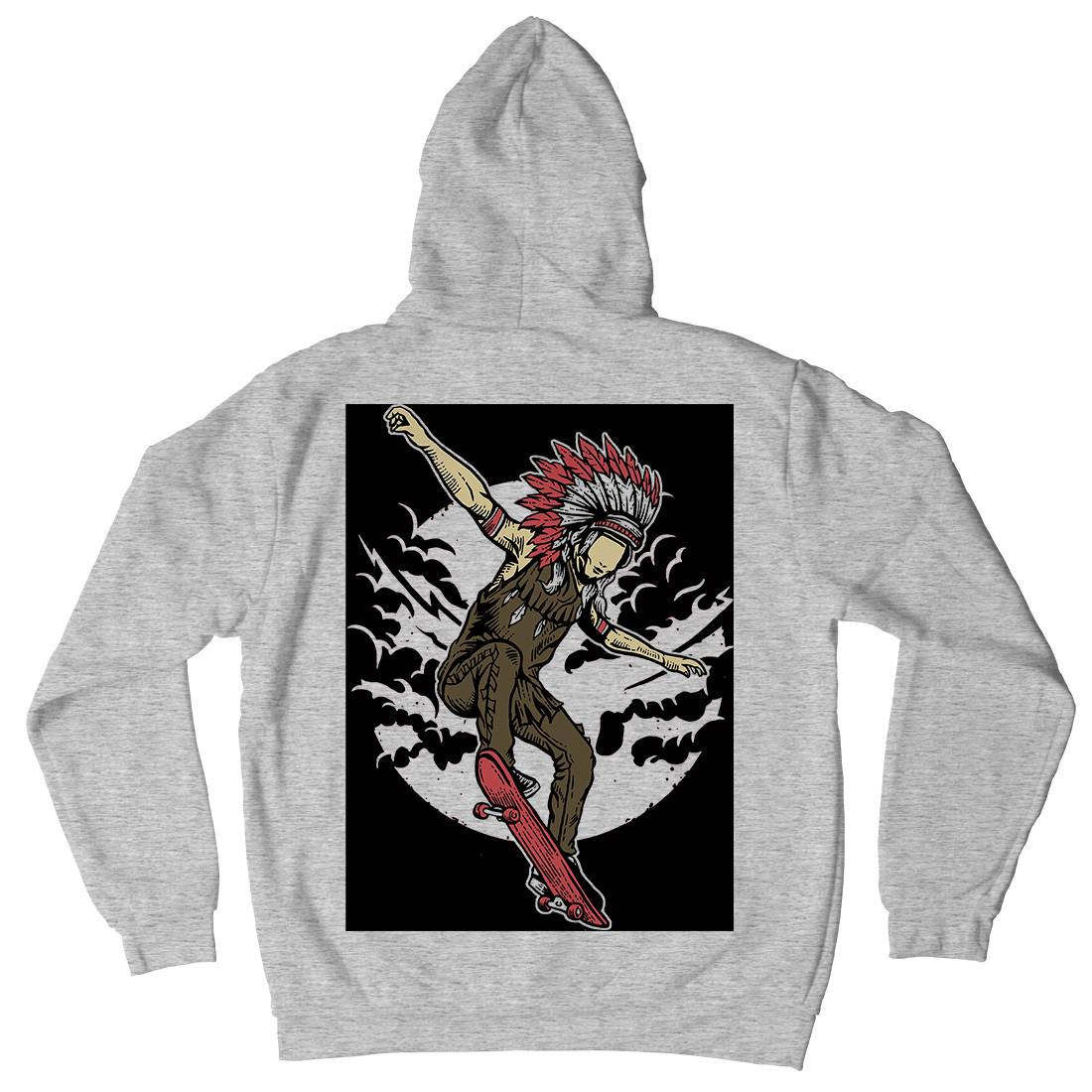 Indian Chief Skateboard Mens Hoodie With Pocket Skate A547