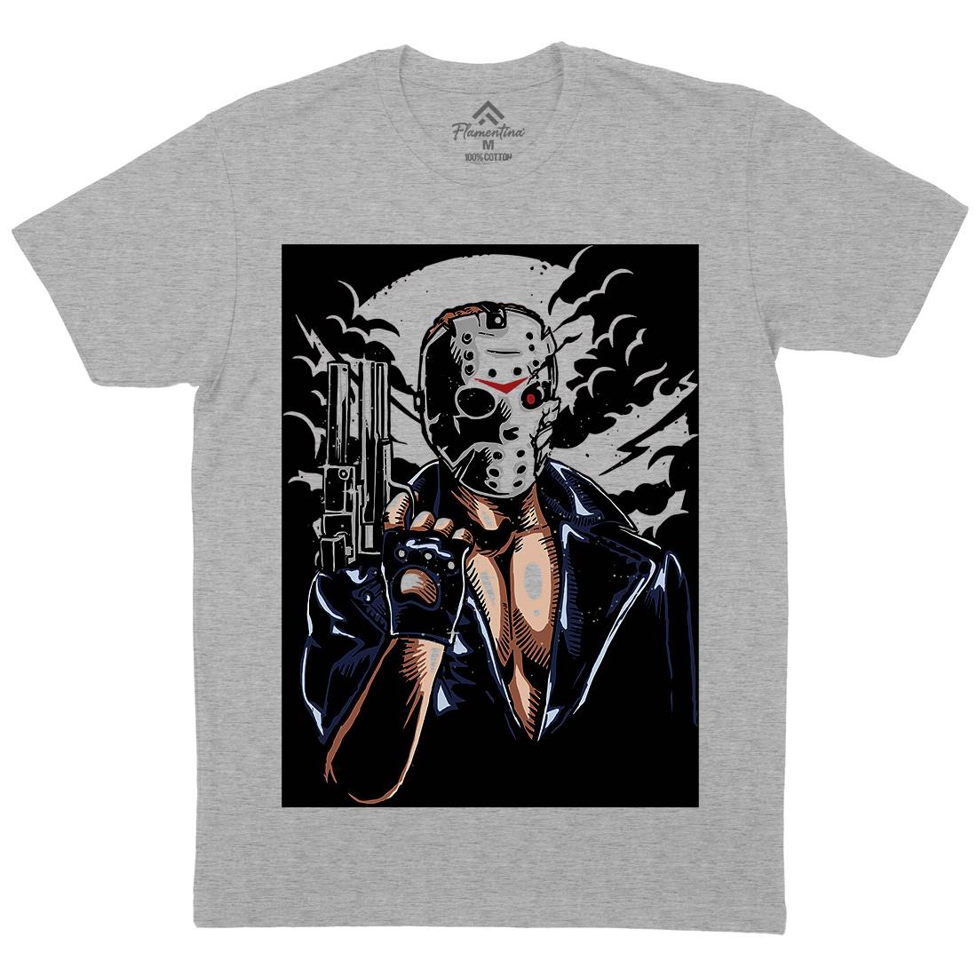 Jason Mens Organic Crew Neck T-Shirt Horror A548