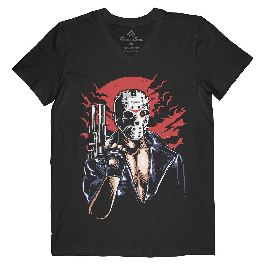 Jason Mens V-Neck T-Shirt Horror A548