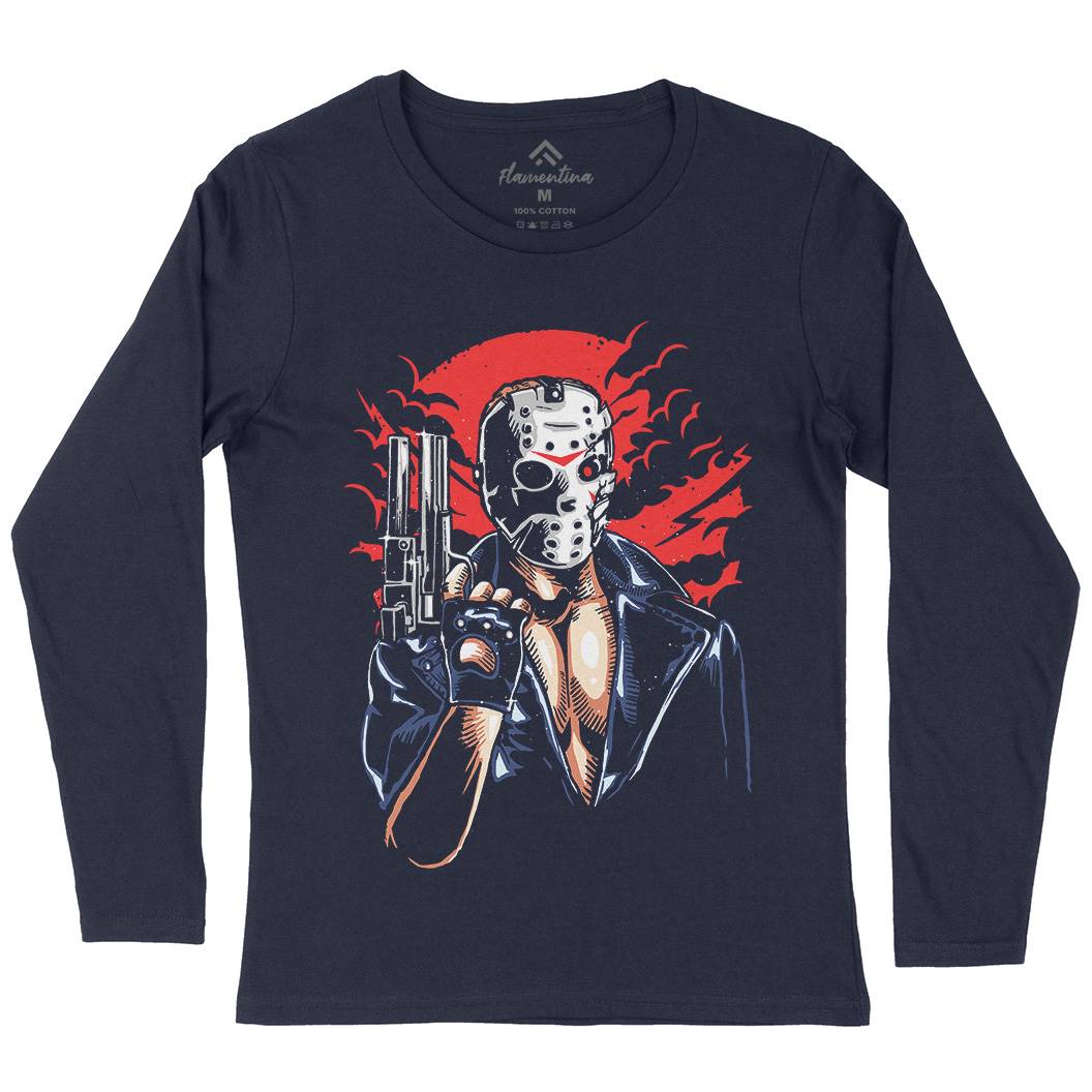 Jason Womens Long Sleeve T-Shirt Horror A548