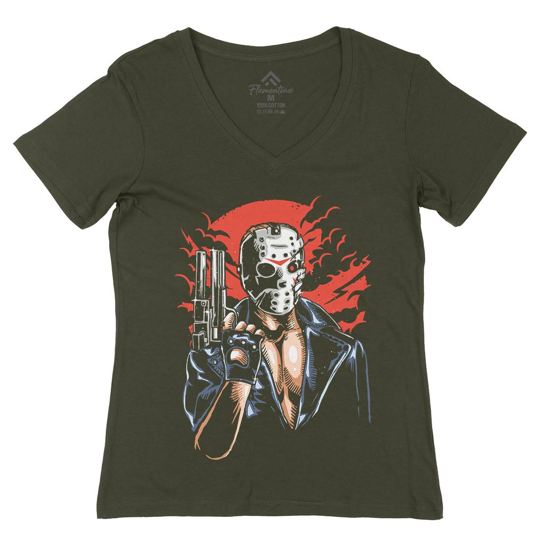 Jason Womens Organic V-Neck T-Shirt Horror A548