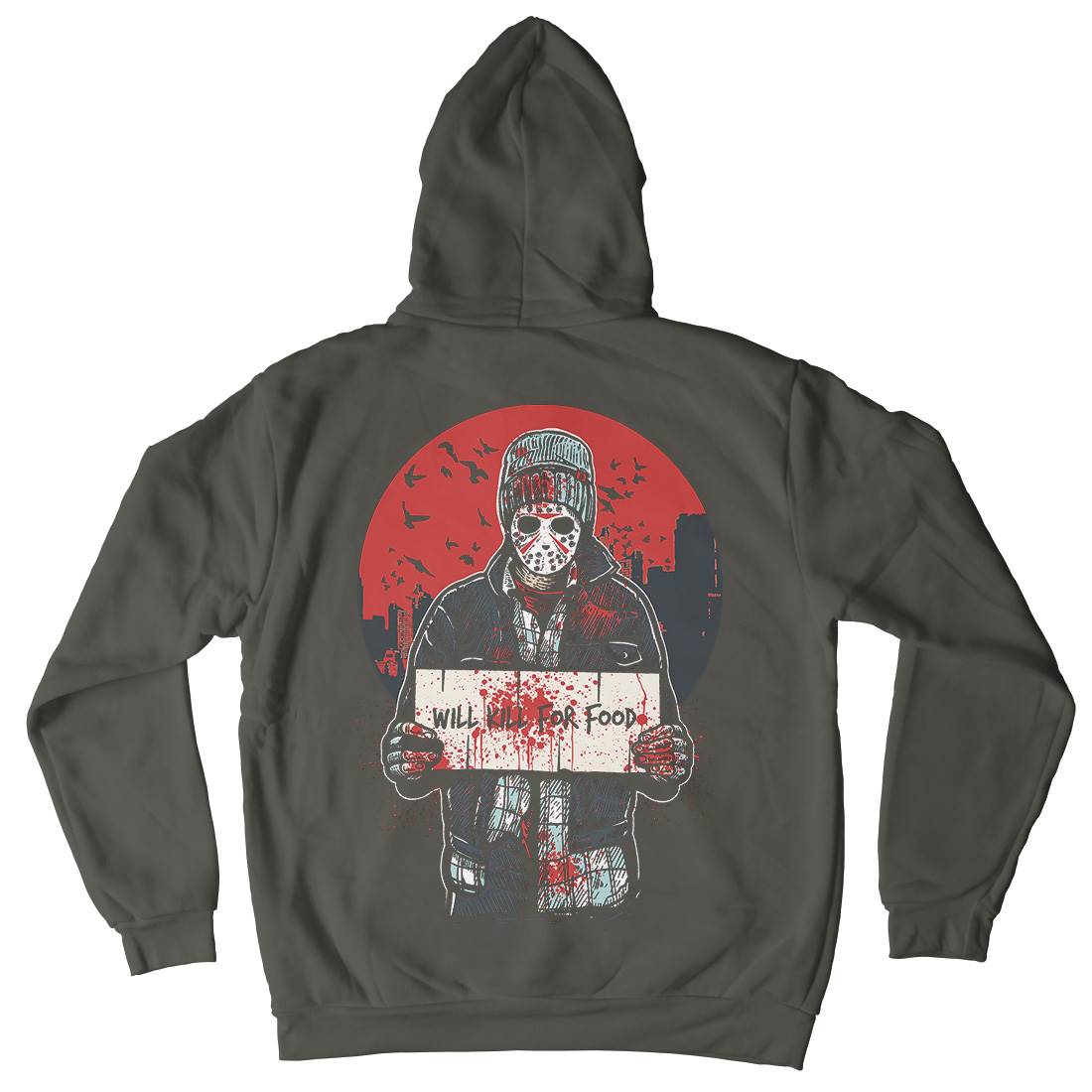 Kill For Food Mens Hoodie With Pocket Horror A549