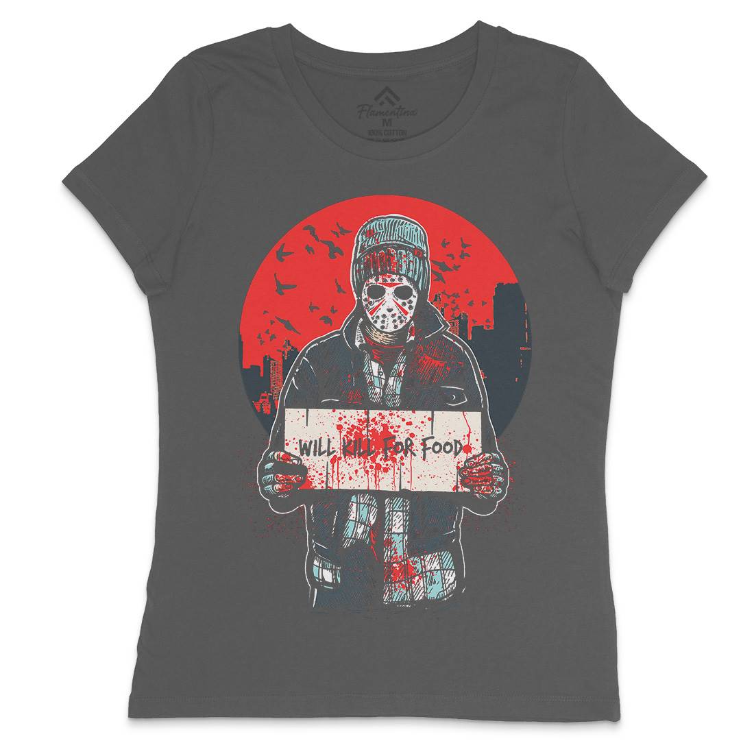 Kill For Food Womens Crew Neck T-Shirt Horror A549