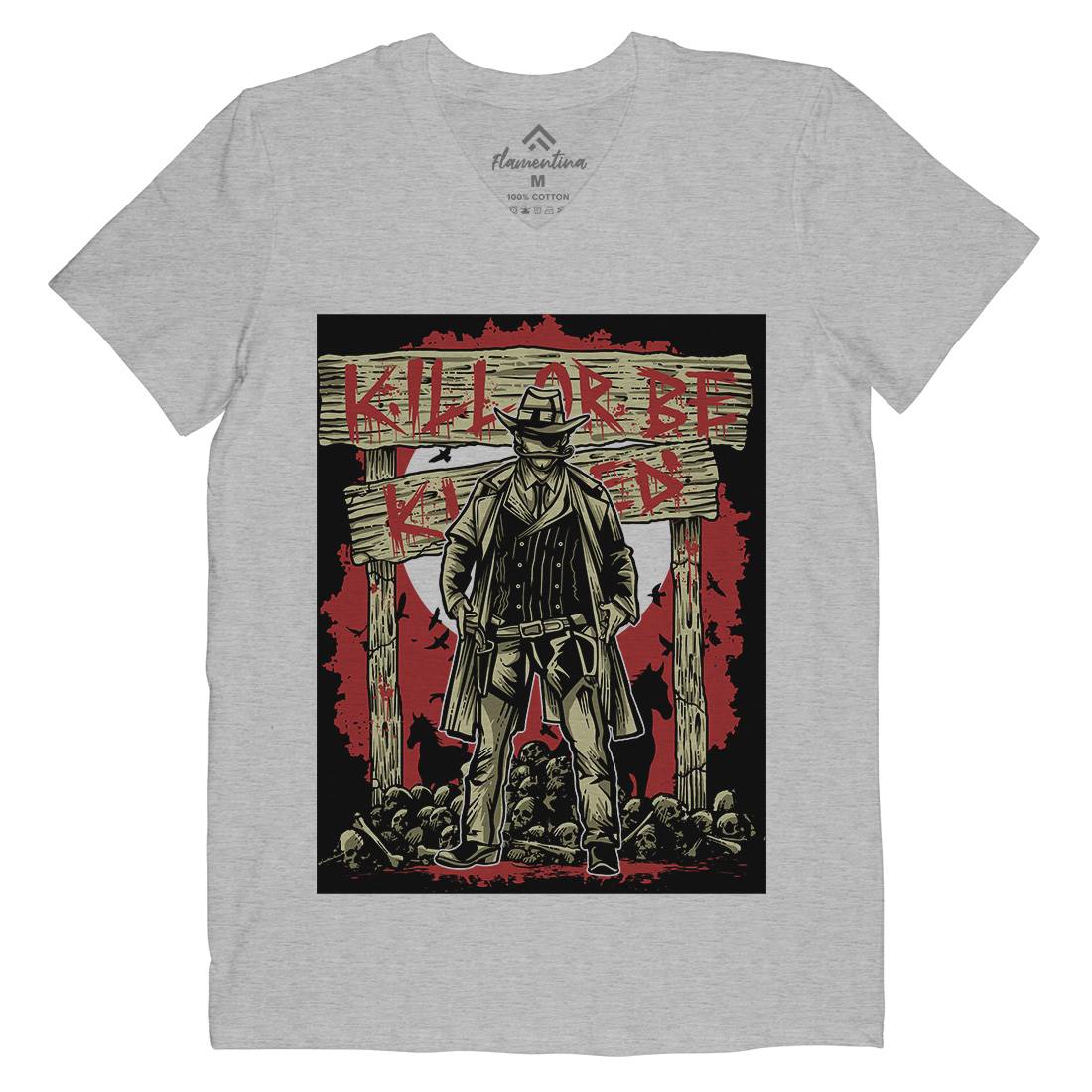 Kill Or Be Killed Mens Organic V-Neck T-Shirt Horror A550