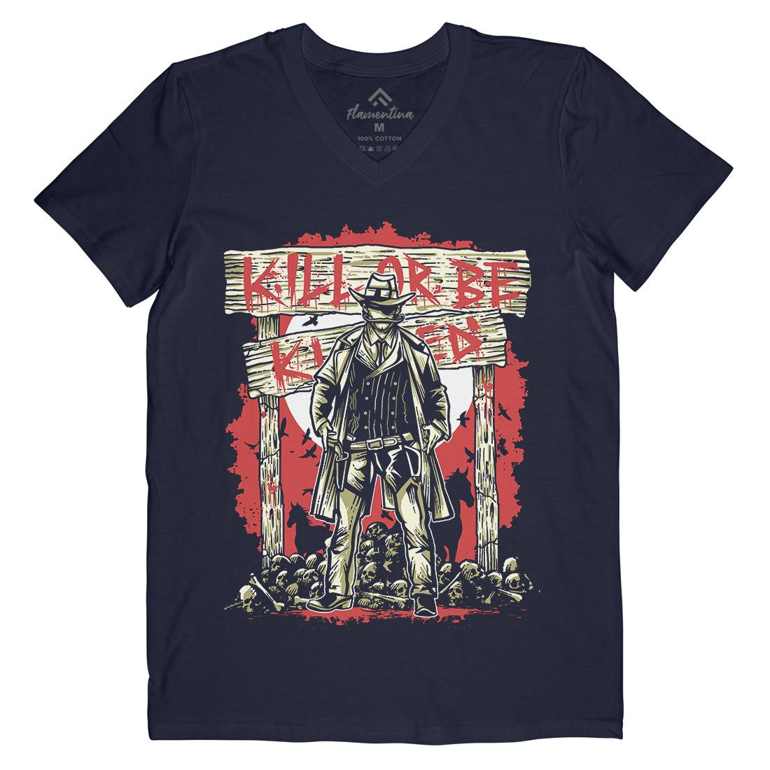 Kill Or Be Killed Mens V-Neck T-Shirt Horror A550