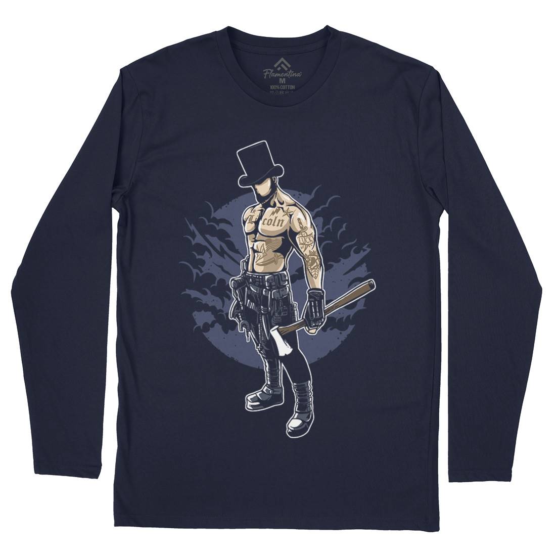 Lincoln Mens Long Sleeve T-Shirt Horror A551