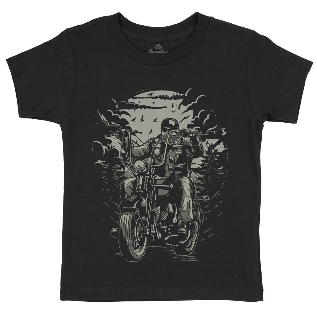 Live To Ride Motorcycle Kids Organic Crew Neck T-Shirt Horror A552