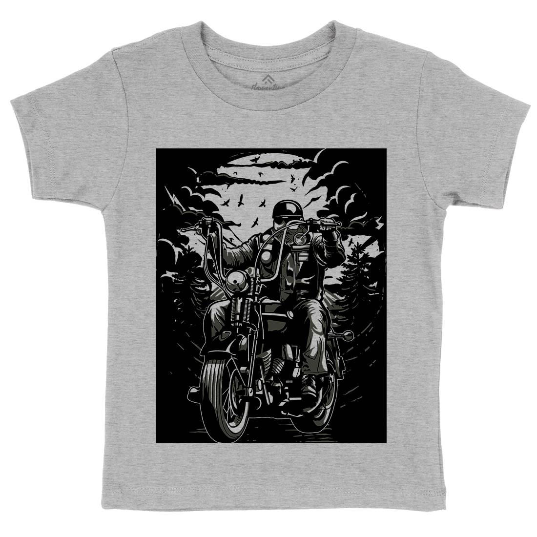 Live To Ride Motorcycle Kids Crew Neck T-Shirt Horror A552