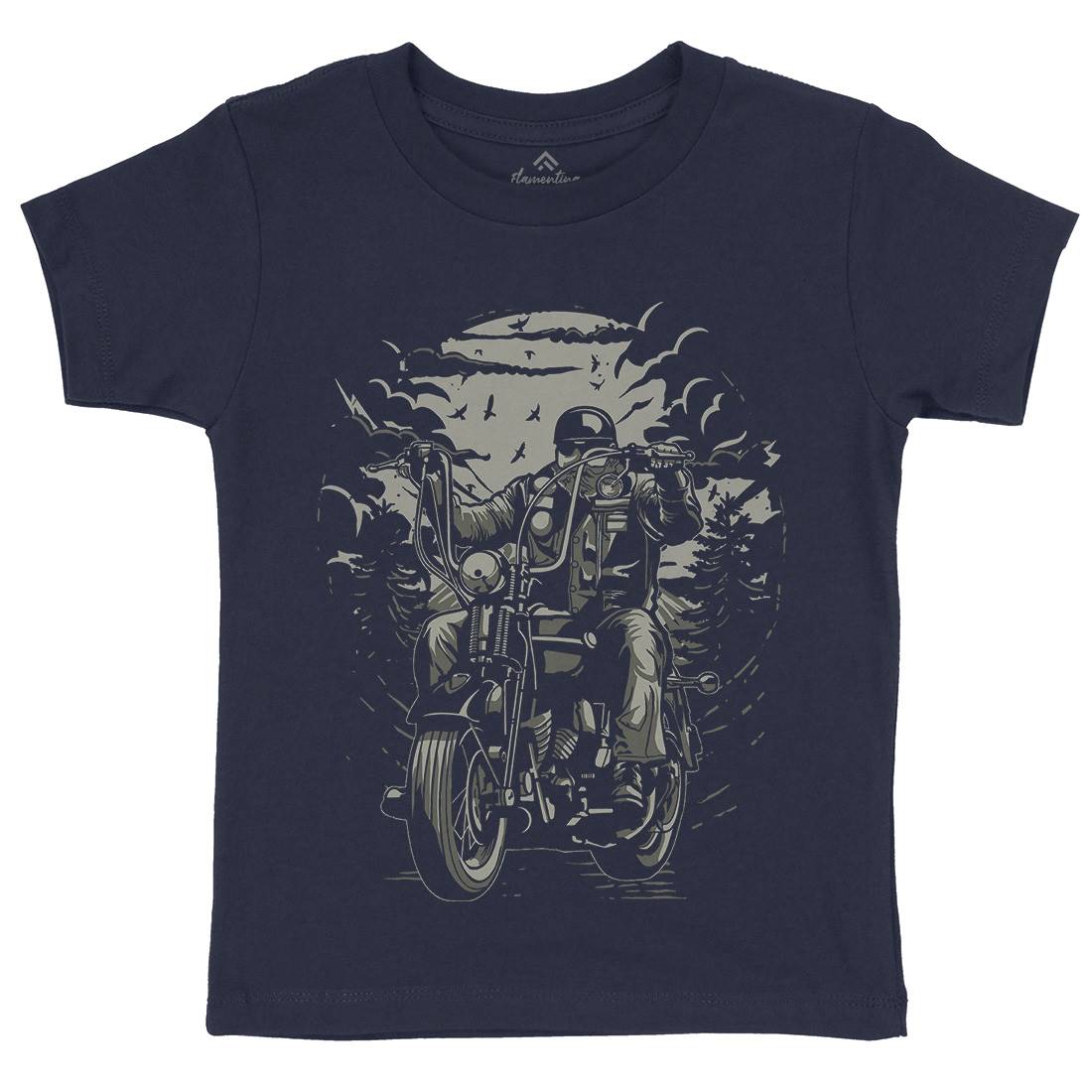 Live To Ride Motorcycle Kids Organic Crew Neck T-Shirt Horror A552