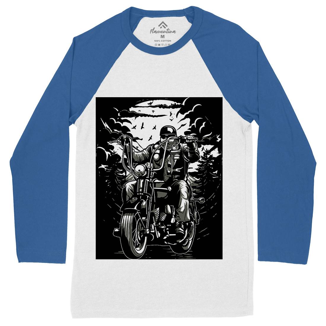 Live To Ride Motorcycle Mens Long Sleeve Baseball T-Shirt Horror A552