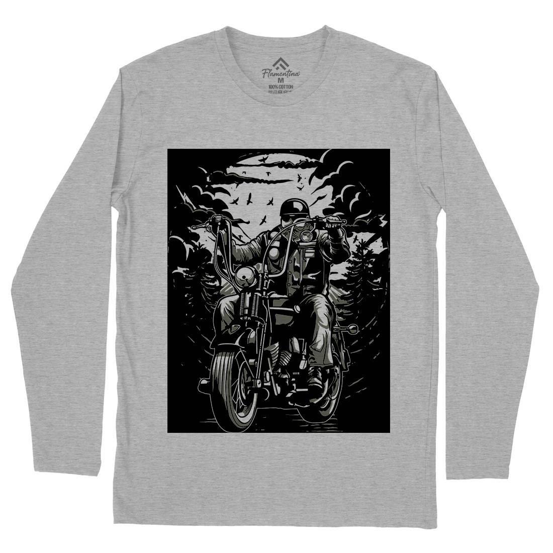 Live To Ride Motorcycle Mens Long Sleeve T-Shirt Horror A552