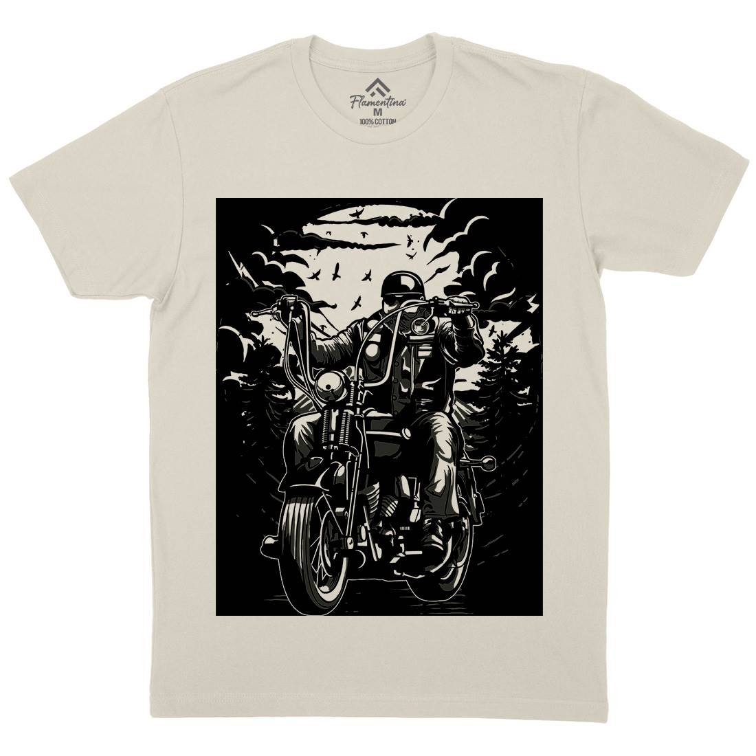 Live To Ride Motorcycle Mens Organic Crew Neck T-Shirt Horror A552