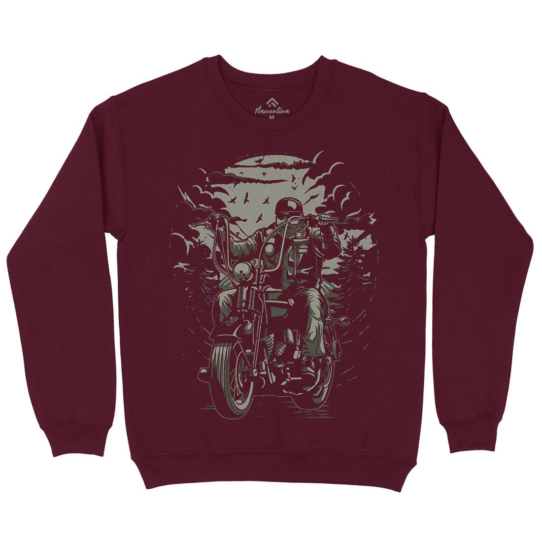Live To Ride Motorcycle Mens Crew Neck Sweatshirt Horror A552
