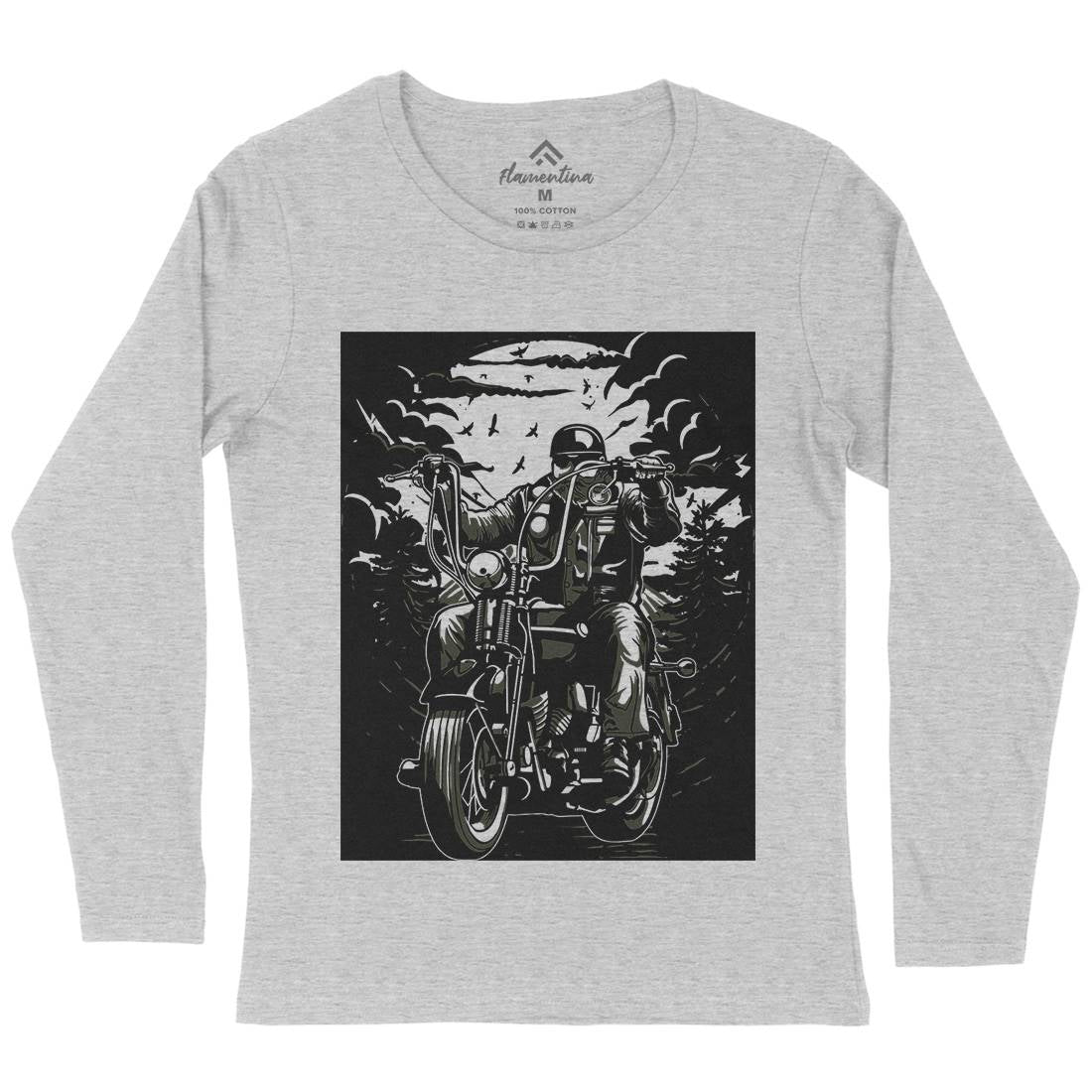 Live To Ride Motorcycle Womens Long Sleeve T-Shirt Horror A552