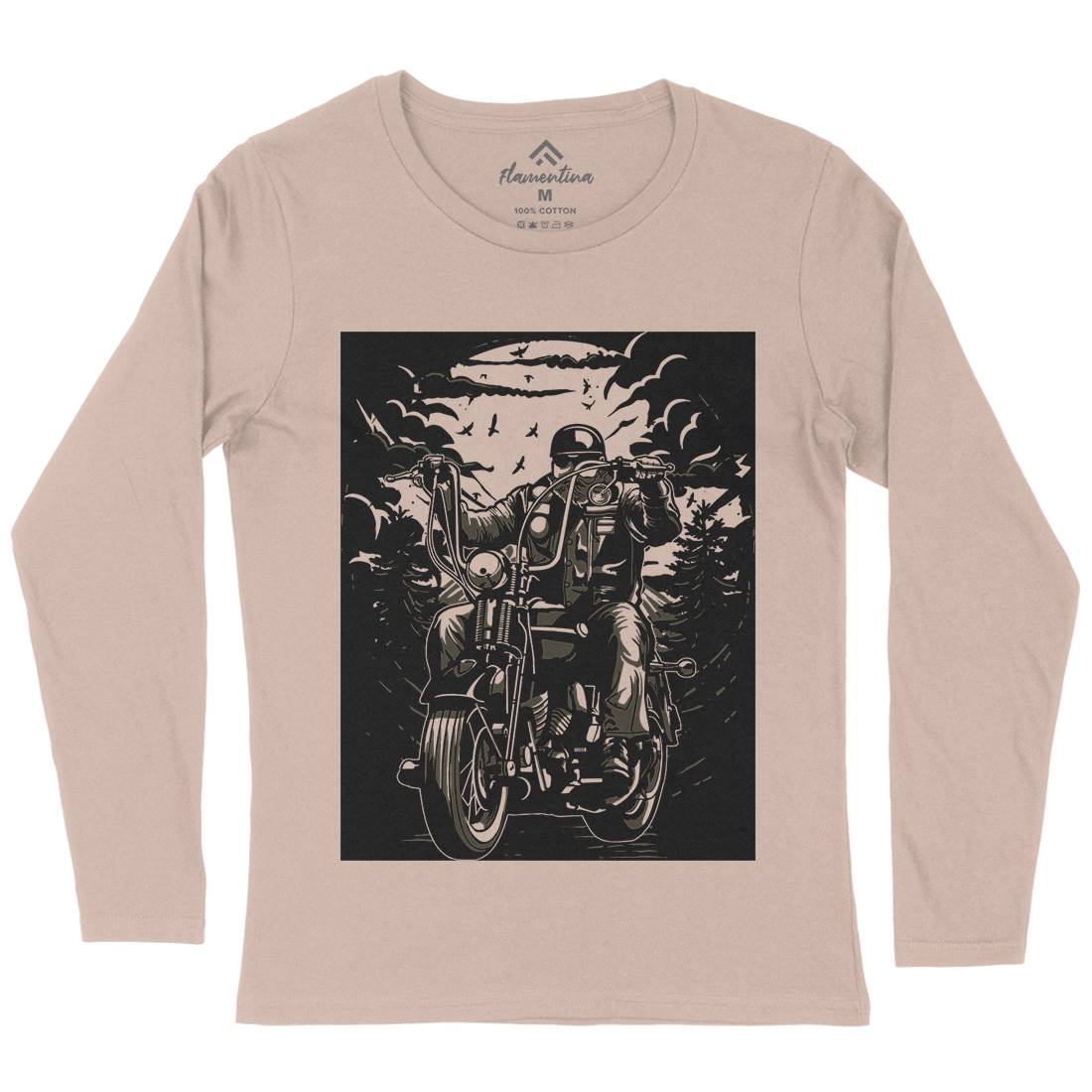 Live To Ride Motorcycle Womens Long Sleeve T-Shirt Horror A552