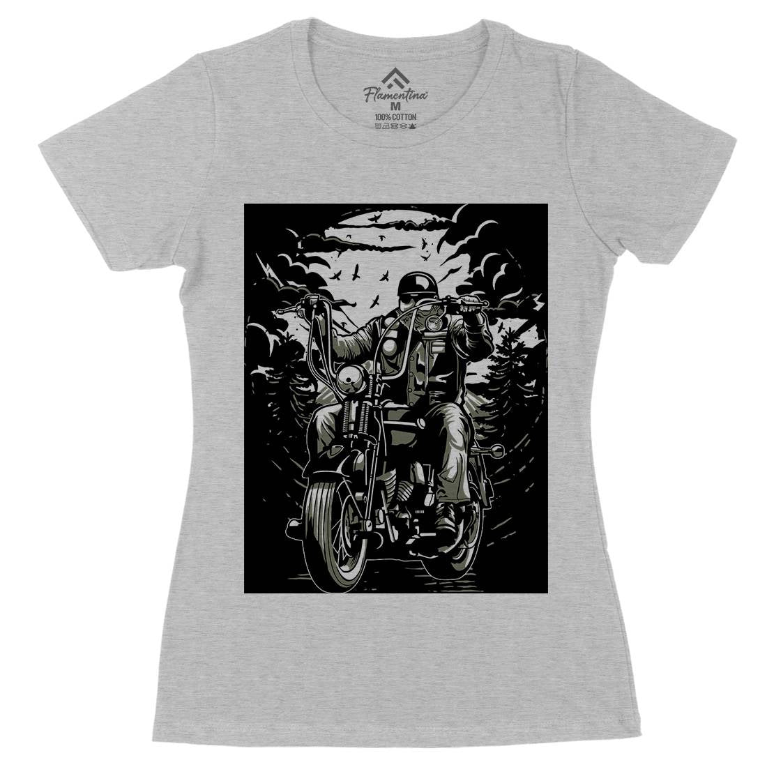 Live To Ride Motorcycle Womens Organic Crew Neck T-Shirt Horror A552
