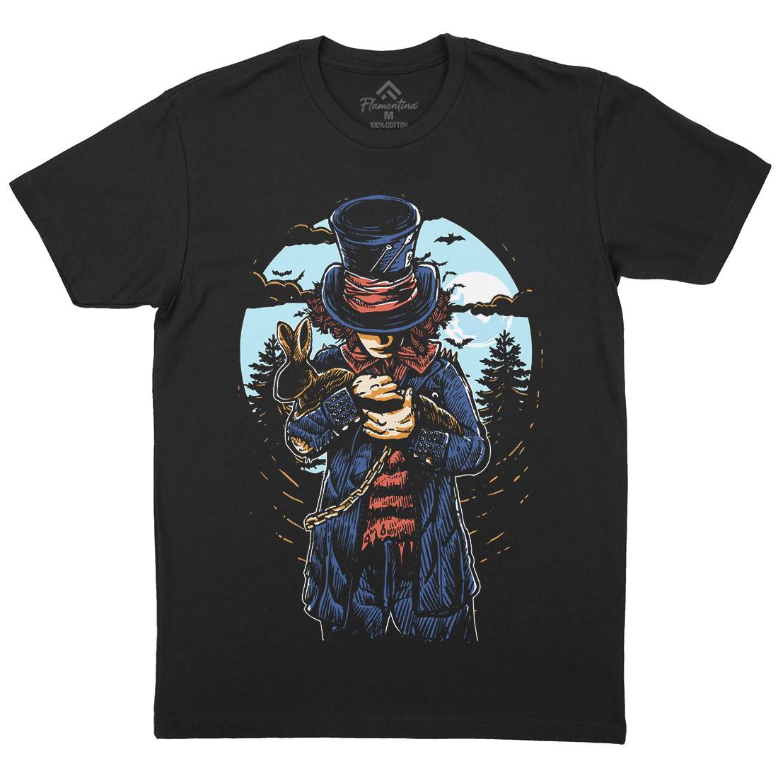 Mad Hatter Mens Crew Neck T-Shirt Horror A553