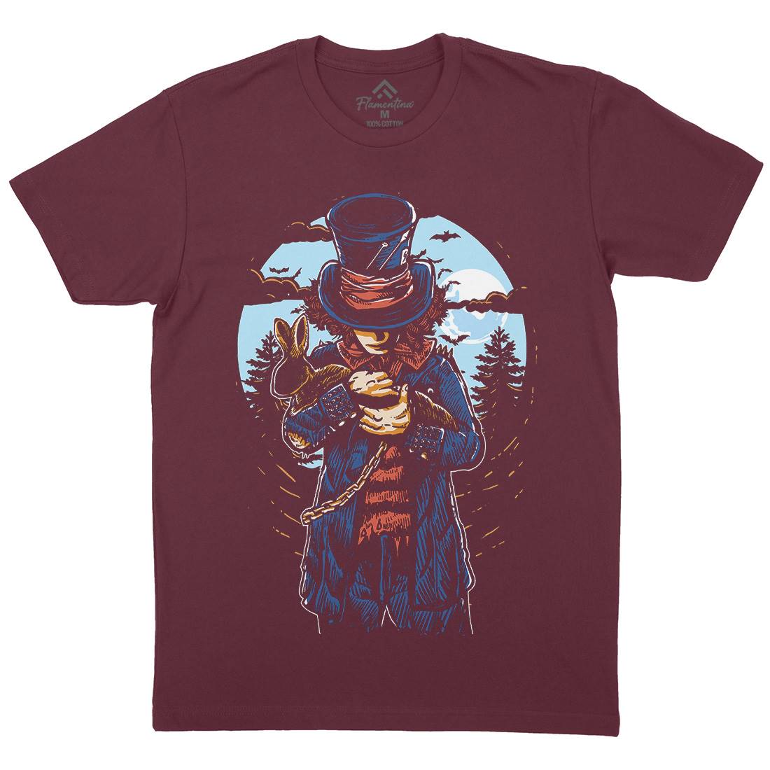 Mad Hatter Mens Crew Neck T-Shirt Horror A553