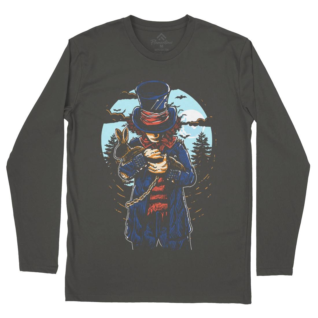 Mad Hatter Mens Long Sleeve T-Shirt Horror A553
