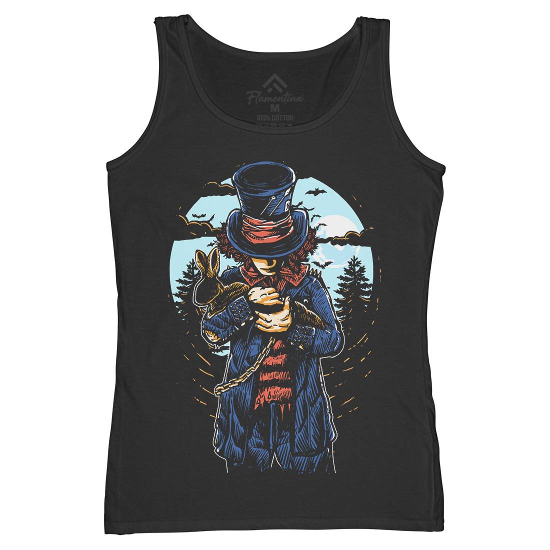 Mad Hatter Womens Organic Tank Top Vest Horror A553