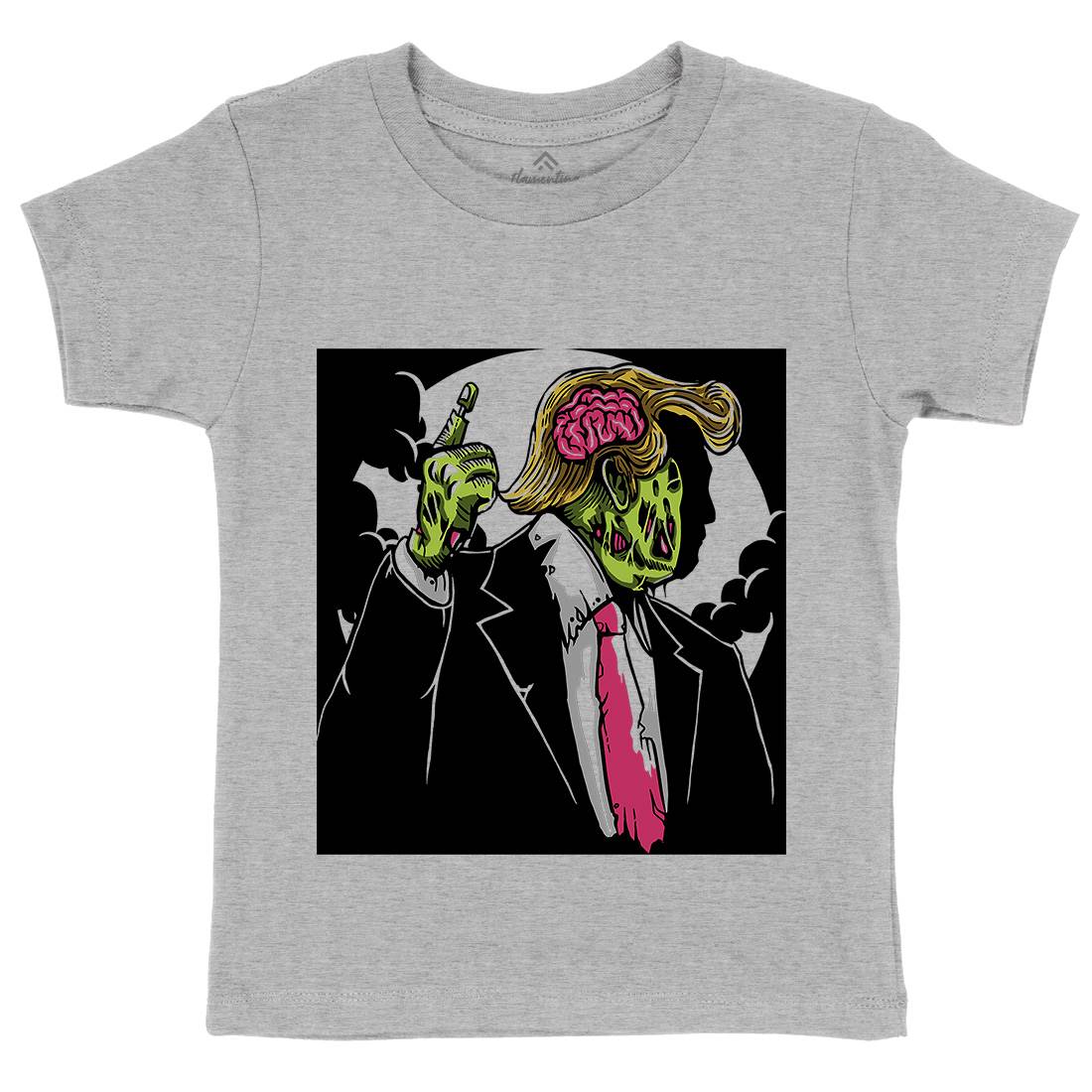 Make Zombie Great Again Kids Organic Crew Neck T-Shirt Horror A554