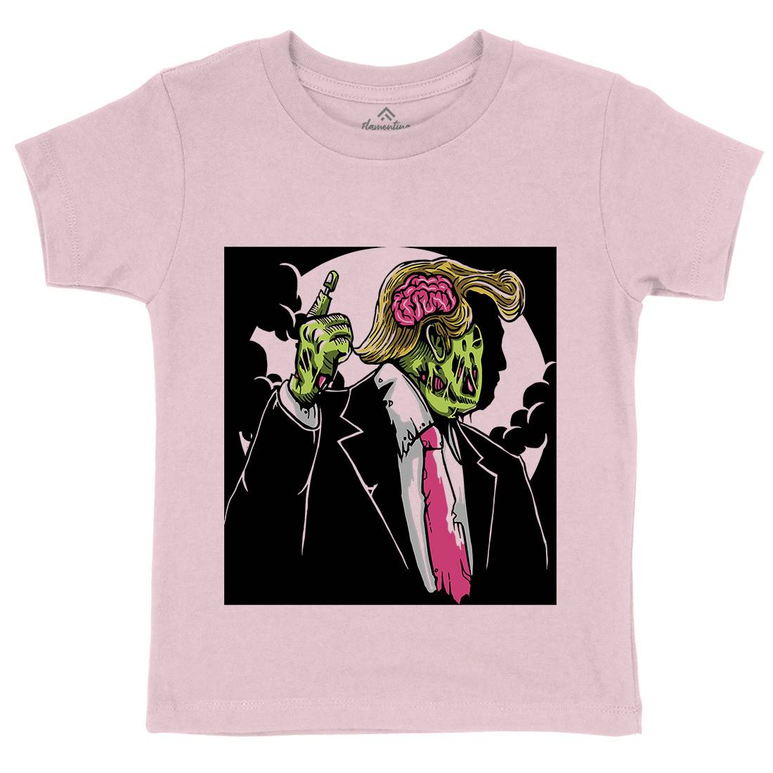 Make Zombie Great Again Kids Organic Crew Neck T-Shirt Horror A554