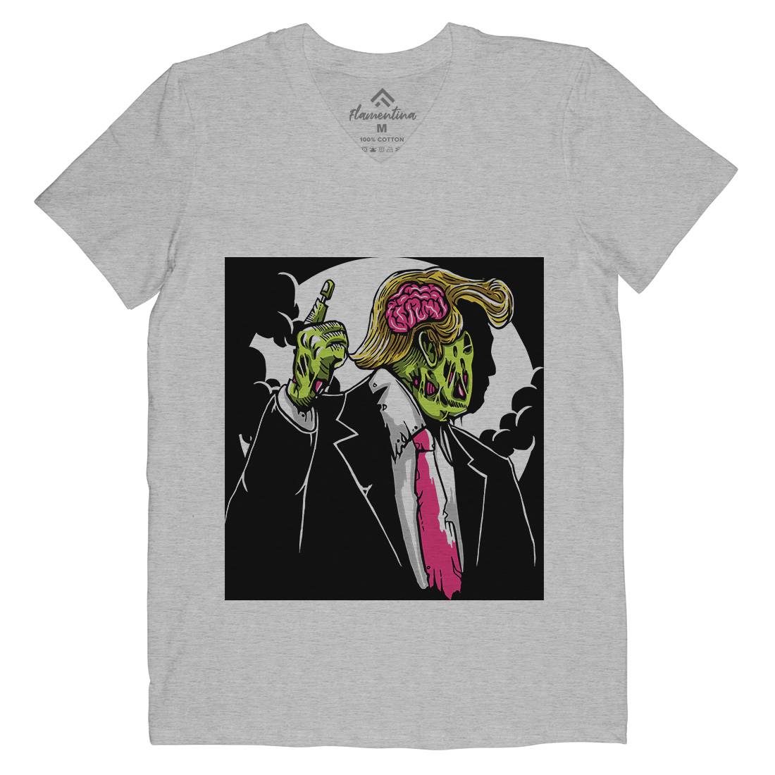 Make Zombie Great Again Mens Organic V-Neck T-Shirt Horror A554