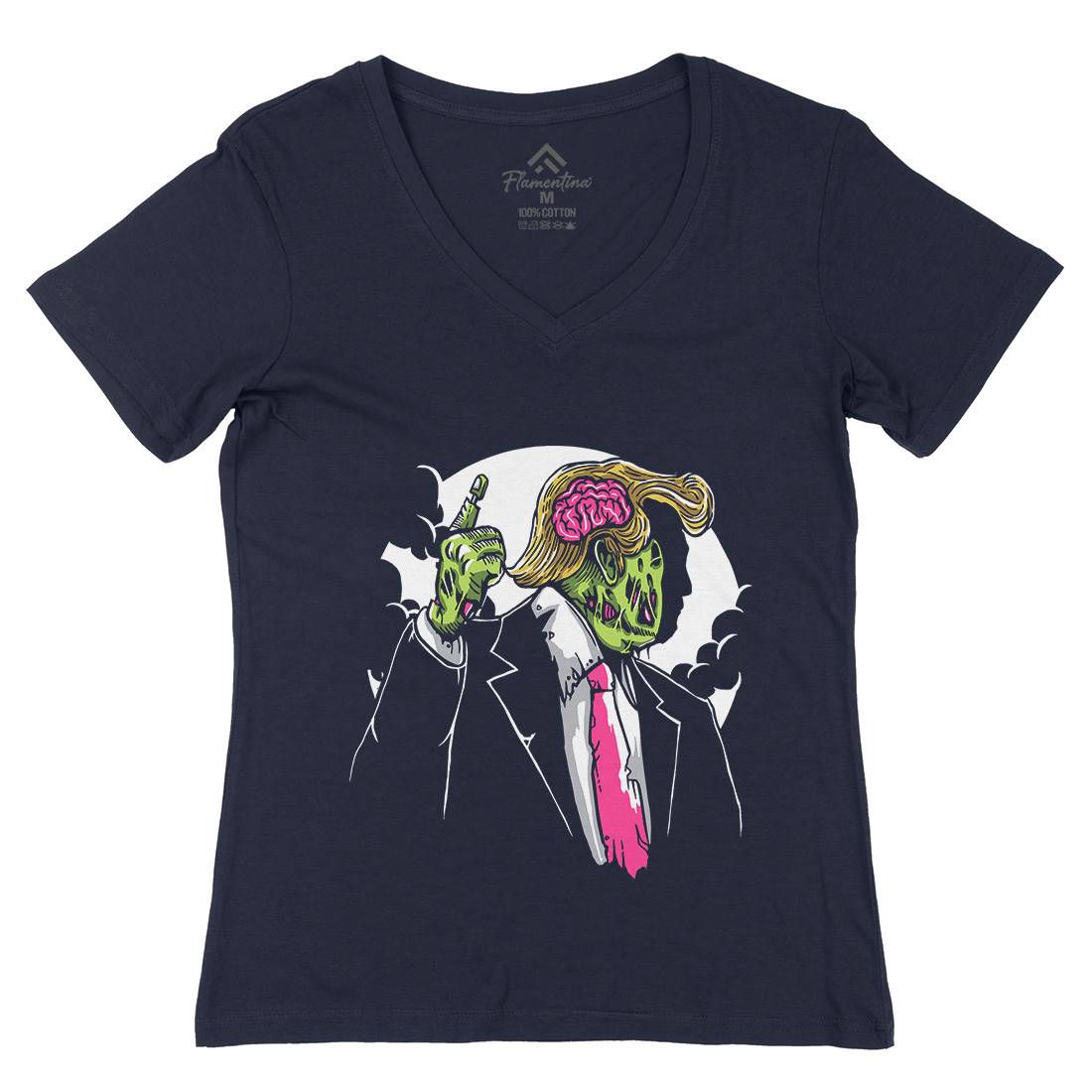 Make Zombie Great Again Womens Organic V-Neck T-Shirt Horror A554