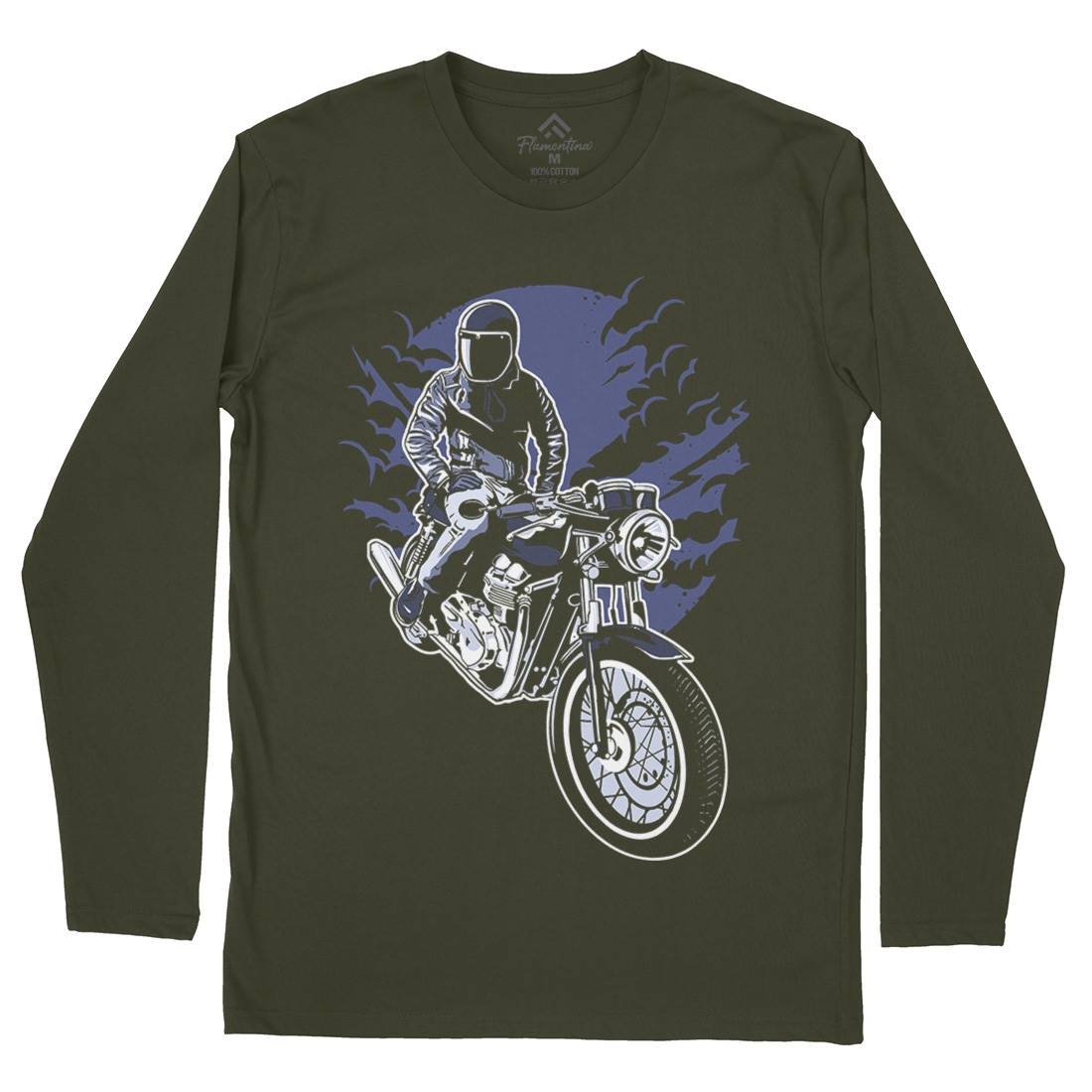 Night Rider Mens Long Sleeve T-Shirt Horror A556