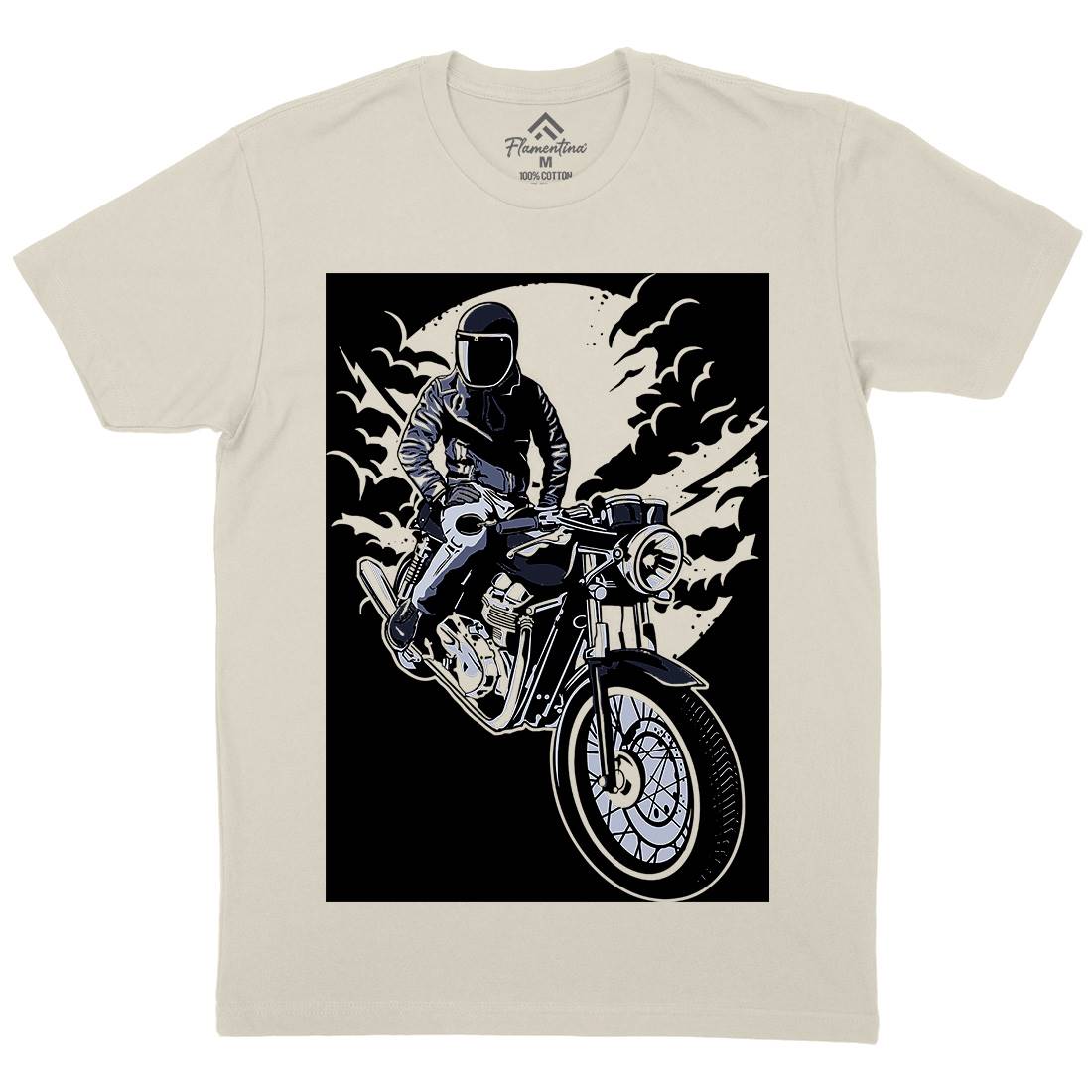 Night Rider Mens Organic Crew Neck T-Shirt Horror A556